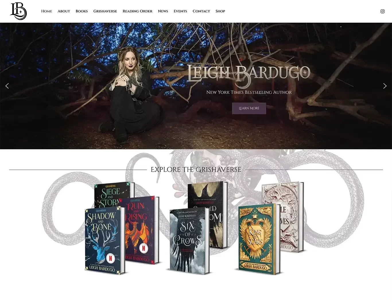 Best Author Website #20 Leigh Bardugo